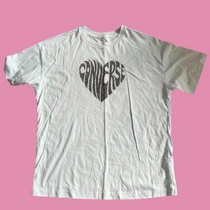 Light baby blue Converse heart flame tee Vintage washed graphic design